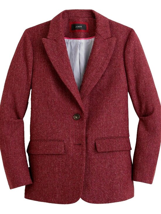 J. Crew Jackets & Blazers - NWT J.Crew Boyfriend Blazer in Burgundy Pink Herringbone English Wool Jacket 4